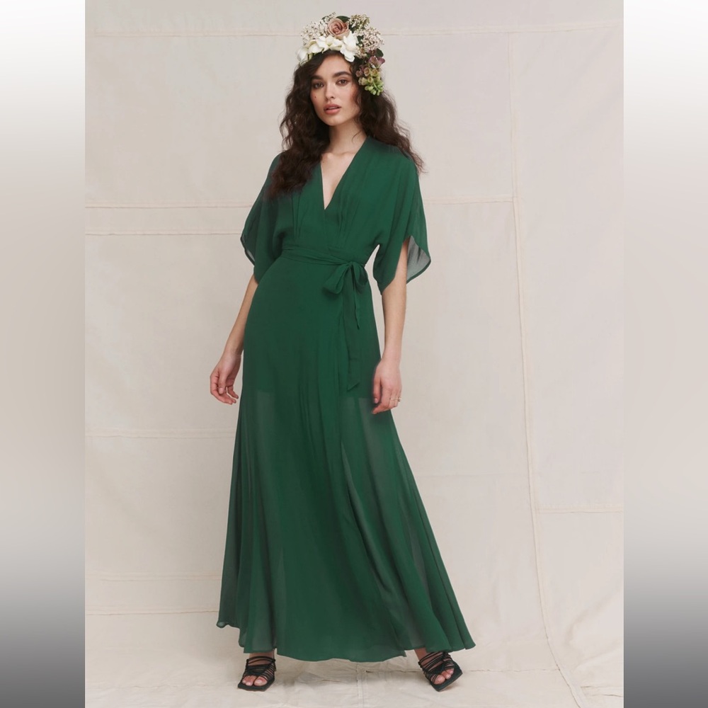 Reformation Winslow Dress in Emerald